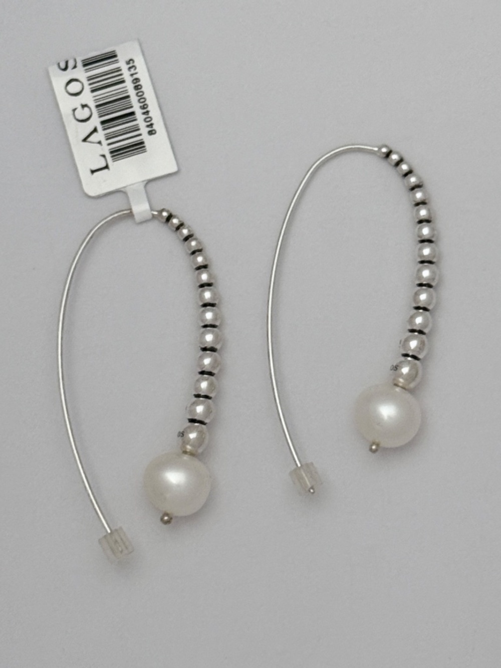 LAGOS Luna Graduated Bead Pearl Earrings in Sterling Silver